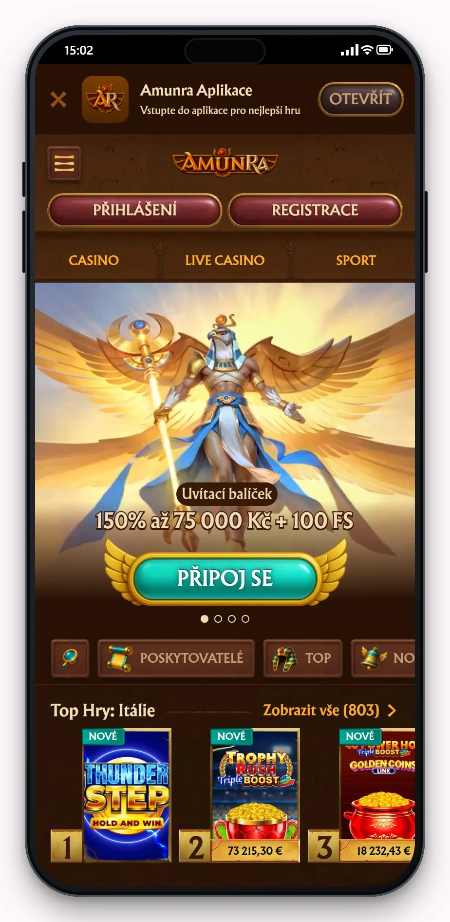 neosurf casino: AmunRa mobilní verze, lobby
