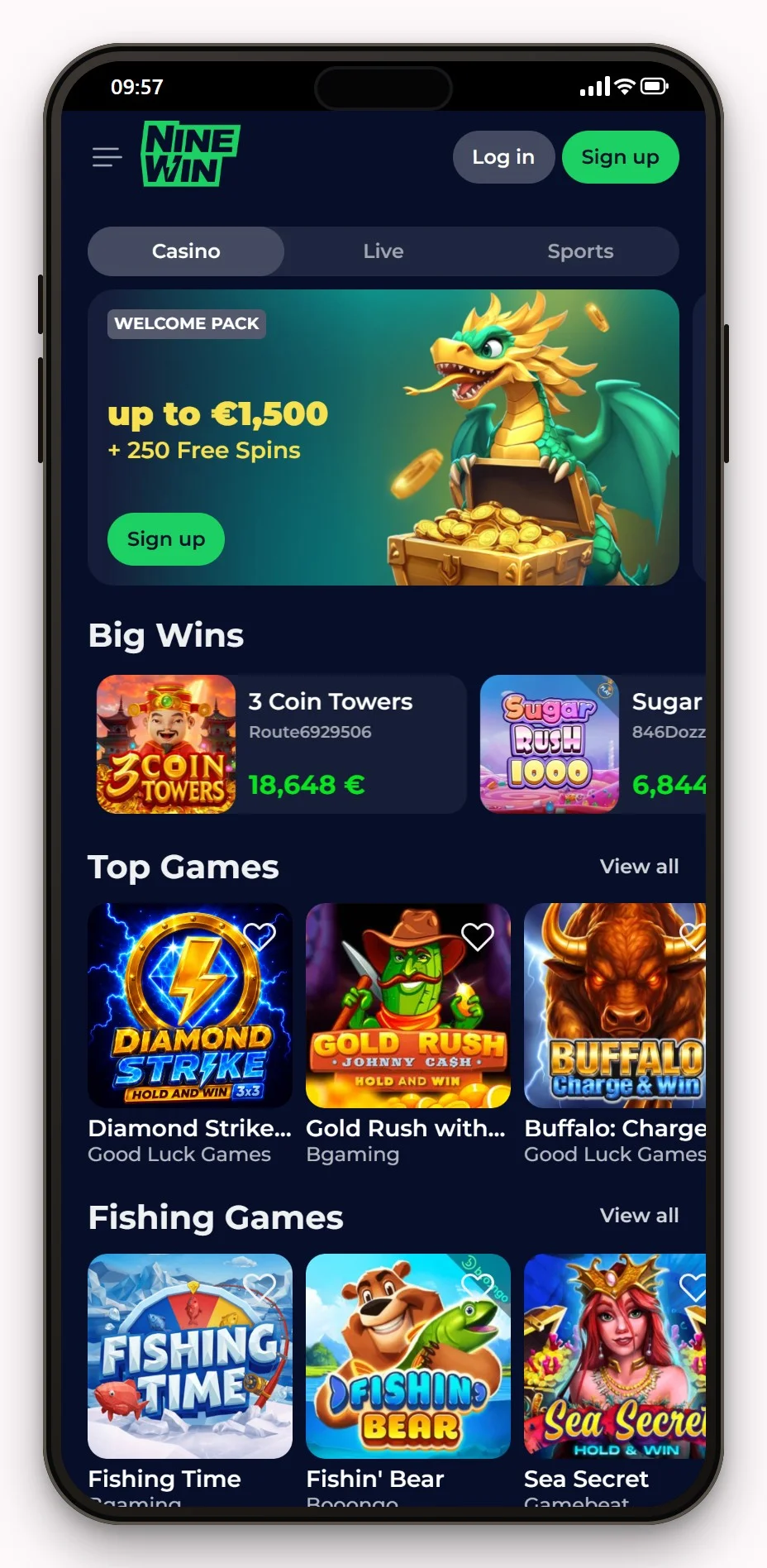 casinos con neosurf: Ninewin versión móvil, el lobby