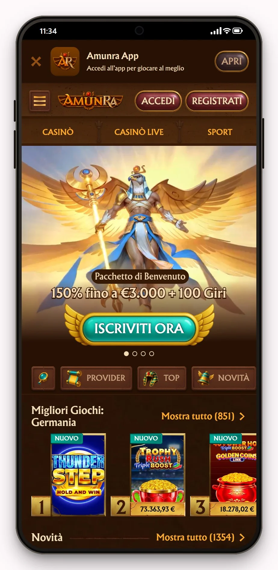neosurf casino non aams: AmunRa da smartphone