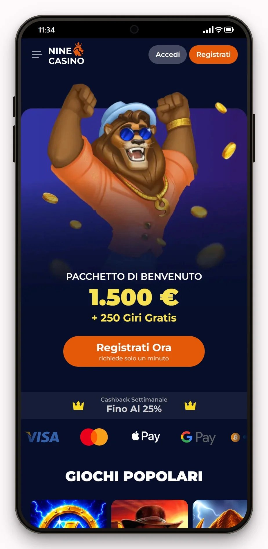 casino non aams neosurf: Nine Casino versione mobile, la lobby
