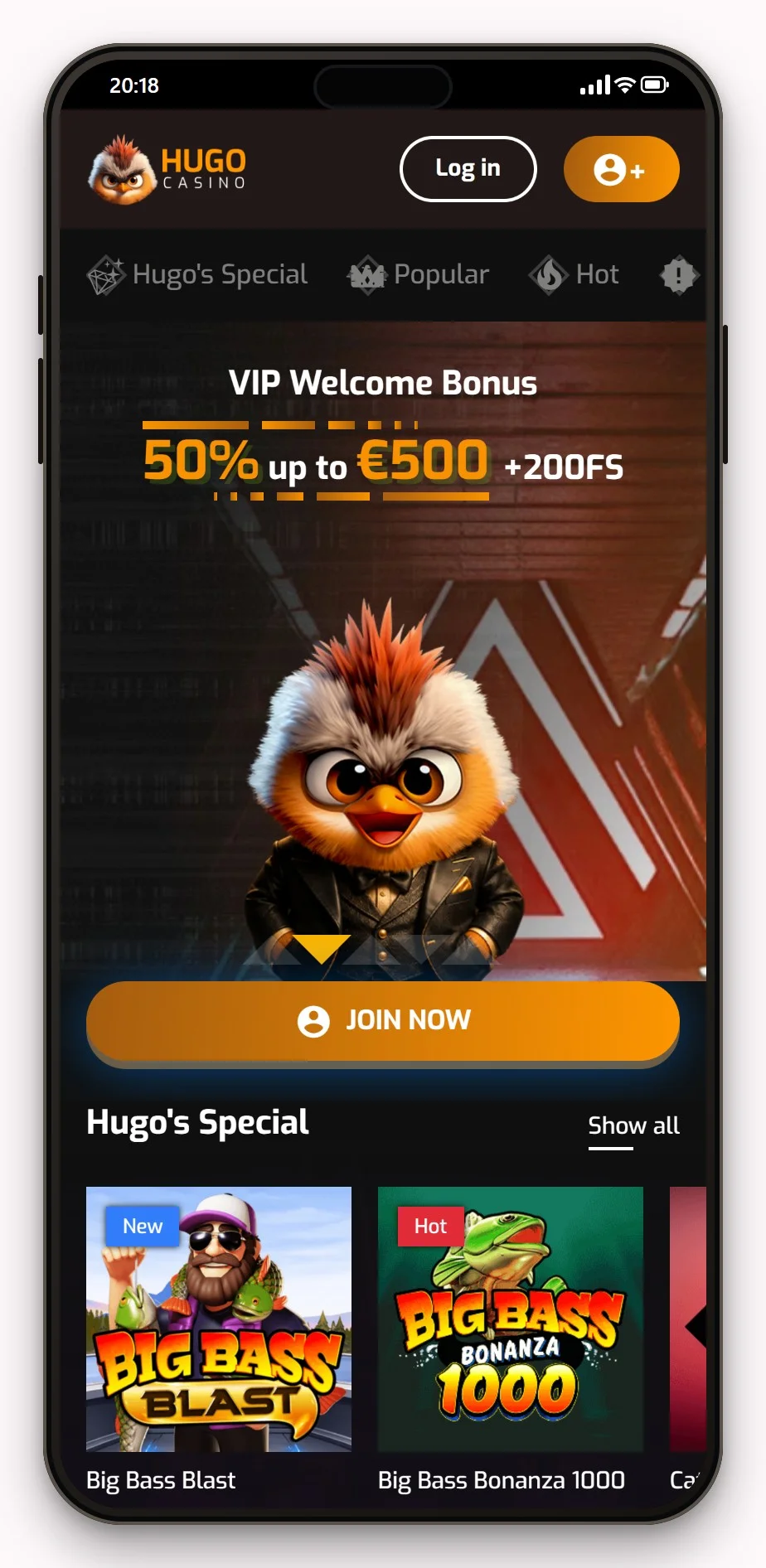 casino neosurf: Hugo Casino mobilversion, lobbyn